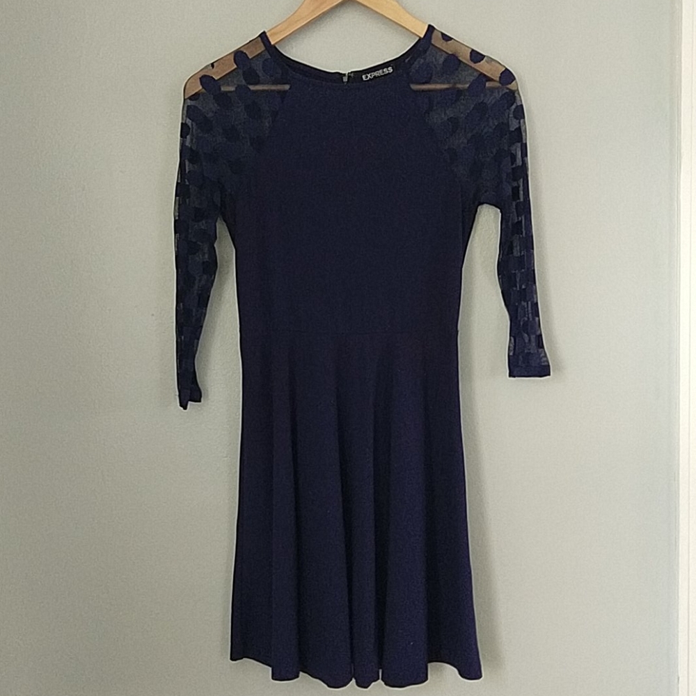 Express A-line Navy Blue Dress, XS